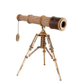 Robotime Rokr 1:1 DIY 314pcs Telescopic Monocular Telescope Wooden Model Building Kits Assembly Toy Gift for Children Adult (SKU: ST004 Telescope)