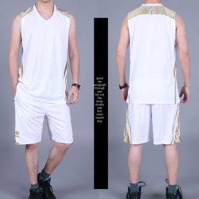 Basketball Sports Suit Men's Summer Casual Wear Sleeveless Thin Vest Running Suit Shorts Sportswear (Option: E-6XL)