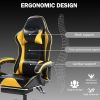 Ergonomic Gaming Chair for Adults, Comfortable Computer Chair for Heavy People, Adjustable Height Office Desk Chair with Wheels, Breathable Leather Vi