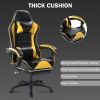 Ergonomic Gaming Chair for Adults, Comfortable Computer Chair for Heavy People, Adjustable Height Office Desk Chair with Wheels, Breathable Leather Vi