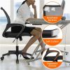 Office Computer Desk Chair Gaming-Ergonomic Mid Back Cushion Lumbar Support with Wheels Comfortable Blue Mesh Racing Seat Adjustable Swivel Rolling Ho