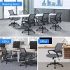 Office Computer Desk Chair Gaming-Ergonomic Mid Back Cushion Lumbar Support with Wheels Comfortable Blue Mesh Racing Seat Adjustable Swivel Rolling Ho