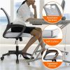 Office Computer Desk Chair Gaming-Ergonomic Mid Back Cushion Lumbar Support with Wheels Comfortable Blue Mesh Racing Seat Adjustable Swivel Rolling Ho