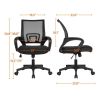 Office Computer Desk Chair Gaming-Ergonomic Mid Back Cushion Lumbar Support with Wheels Comfortable Blue Mesh Racing Seat Adjustable Swivel Rolling Ho