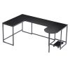 U-shaped Computer Desk;  Industrial Corner Writing Desk with CPU Stand;  Gaming Table Workstation Desk for Home Office