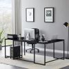 U-shaped Computer Desk;  Industrial Corner Writing Desk with CPU Stand;  Gaming Table Workstation Desk for Home Office