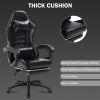 Ergonomic Gaming Chair for Adults, Comfortable Computer Chair for Heavy People, Adjustable Height Office Desk Chair with Wheels, Breathable Leather Vi