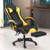 Ergonomic Gaming Chair for Adults, Comfortable Computer Chair for Heavy People, Adjustable Height Office Desk Chair with Wheels, Breathable Leather Vi