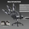 Ergonomic Gaming Chair for Adults, Comfortable Computer Chair for Heavy People, Adjustable Height Office Desk Chair with Wheels, Breathable Leather Vi