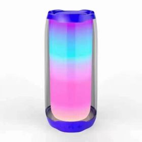 Bluetooth Speaker, Colorful Light Effect, Card Subwoofer, Colorful Light Sound (Option: Blue-USB)