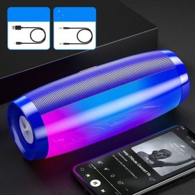 Colorful Lights Bluetooth Speaker High Volume Audio Subwoofer (Option: Ultimate blue lights-Speaker charging cable)